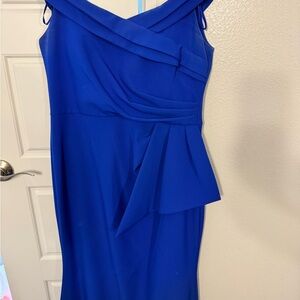Eliza J Royal Blue Wedding Dress
